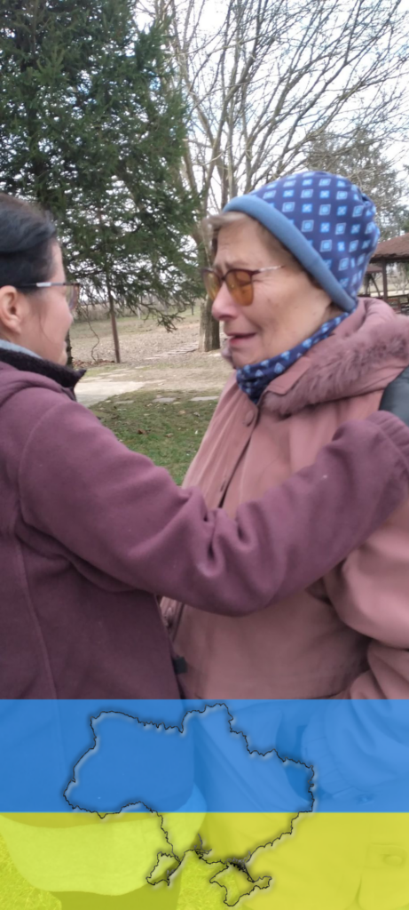 Charis with Ukrainian Refugee Crying